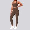 Nude Solid Color Beautiful Back Tight Yoga Suit Sports Running Fitness Yoga Two-piece Set