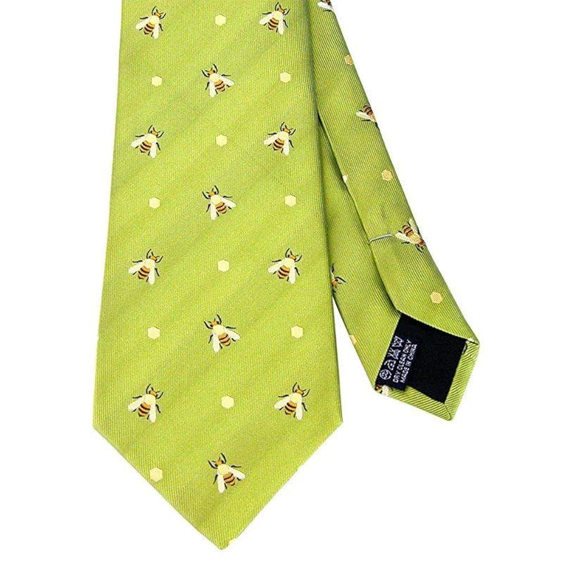Used [New] [COLORATA] Colorata Bee Necktie (145 x 8.5cm Light Green Fine Pattern 100% Silk Jacquard Weave) Animal Bee Bee Insect Gift Present 0
