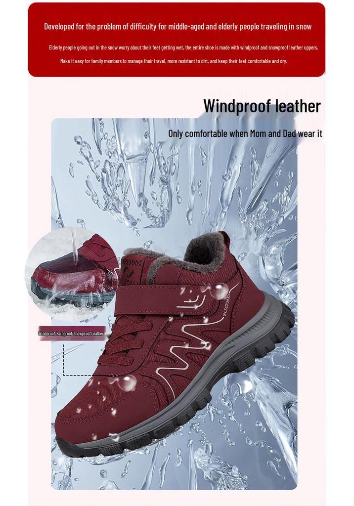 Warm Non-Slip Cotton Shoes: Cozy Soft-Soled Sneakers for Elderly Women, Perfect for Winter Walks