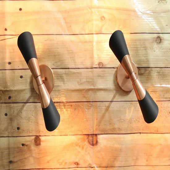 İtalyan Aplikleri Duvar Işık Lambası Çift Stil Modeli Pirinç Siyah Duvar Lambası Ev, Ofis Dekoru