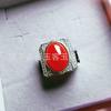 High Ice Chalcedony Mens Ring Openable Leopard Head Inlaid Gift Lover Father