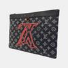 [Pre-Owned] Have A Vuitton Day Embroidered Logo Monogram Canvas Zippered Clutch - Very Good #1R2OG0R