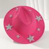 Sparkling Rhinestones Star Western Hat For Women Oversized Comfortable Hat Headpiece All Weather Stylish Headwear