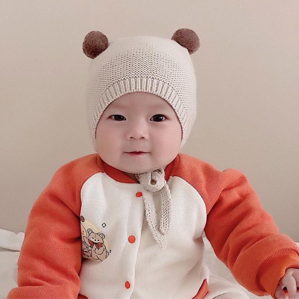 3-24 Months Tie Baby Winter Hats Wool Ball Kids Beanie Hats Newborn Ear Protection Cap  Boys Girls