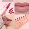 2-in-1 Lip Liner Lipstick Pen Waterproof Smudge-proof Non-stick Cup Lip Contour Pen Easy Coloring Non-fading Color Lips Makeup