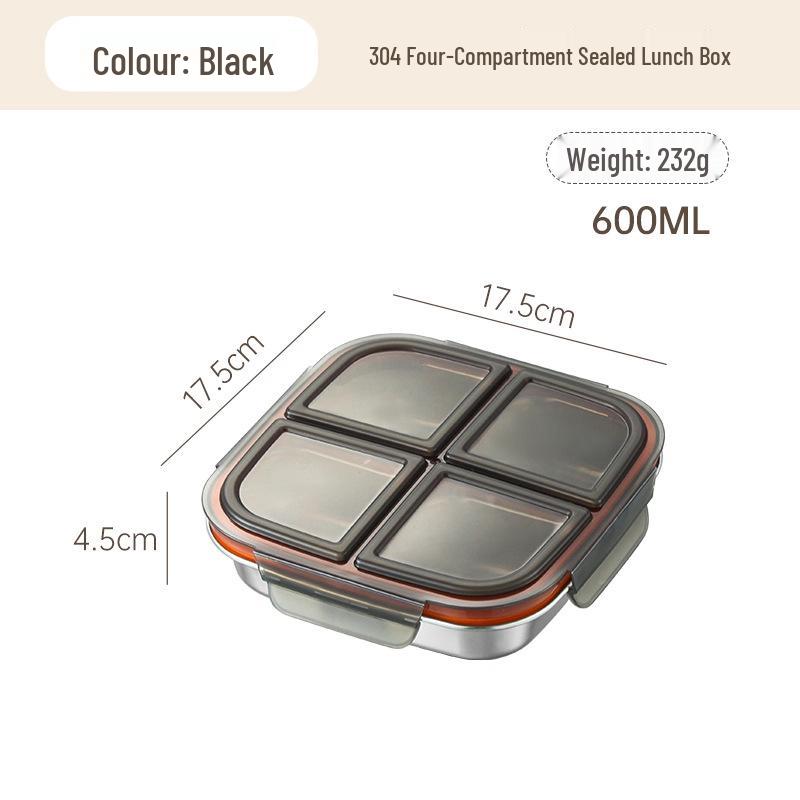 304 Stainless Steel Compartment Lunch Box | Sealed for Portion Control | Office & Microwave Safe