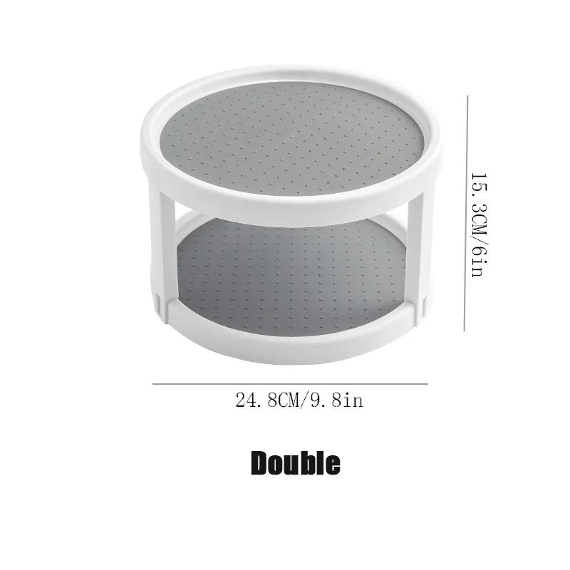 360 ° Rotating Storage Tray, Kitchen Multifunctional Seasoning Rack, Anti Slip Base To Prevent Stability, Double-layer Design