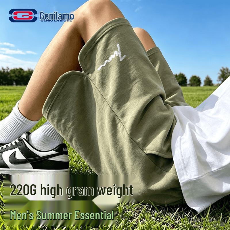 GENIOLAMODE Men s Summer Knit Sport Shorts M