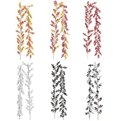 Vibrant Red Berry Garland 6FT Artificial Vine for Christmas Parties and Crafts