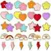 Colorful DIY Chenille Stickers: Stars, Hearts, Rainbow, Lightning & Flowers