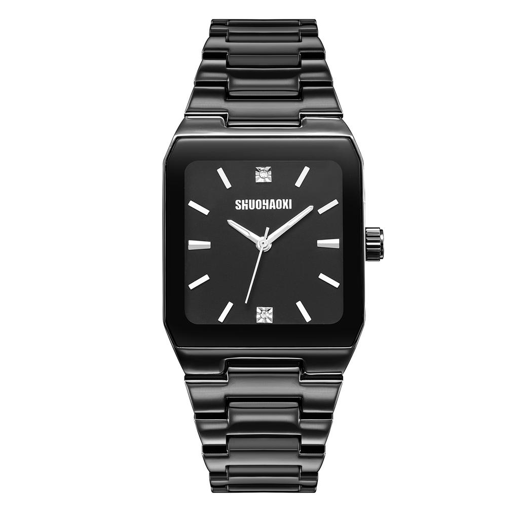 1Pc Men's Fashionable High-End Classic Stainless Steel Strap Quartz Watch Suitable for Daily Wear