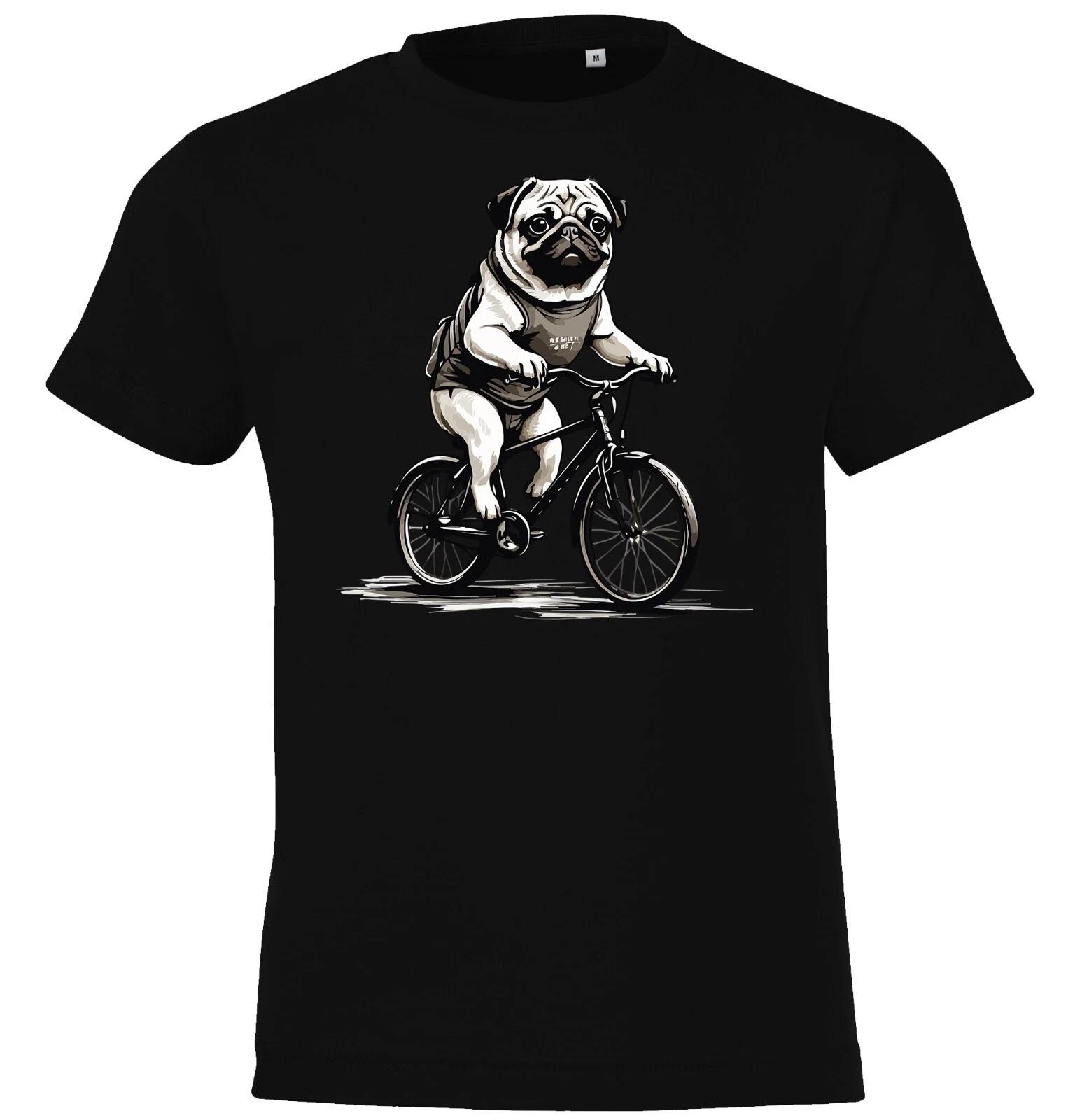 Youth Designz Pug Bicycle Kids kids boys T-Shirt Boy Girl Dog Funny Sports 100