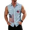 Men's Workwear Lapel Button-Down Vest Shirt - Lightweight Sleeveless Top