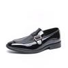 2024 Fashion Buckle Brown Dress Shoes for Men Wedding Shoes Pointed Toe Shiny Rhinestones Luxury Shoes Men Urban Shoes Footwear