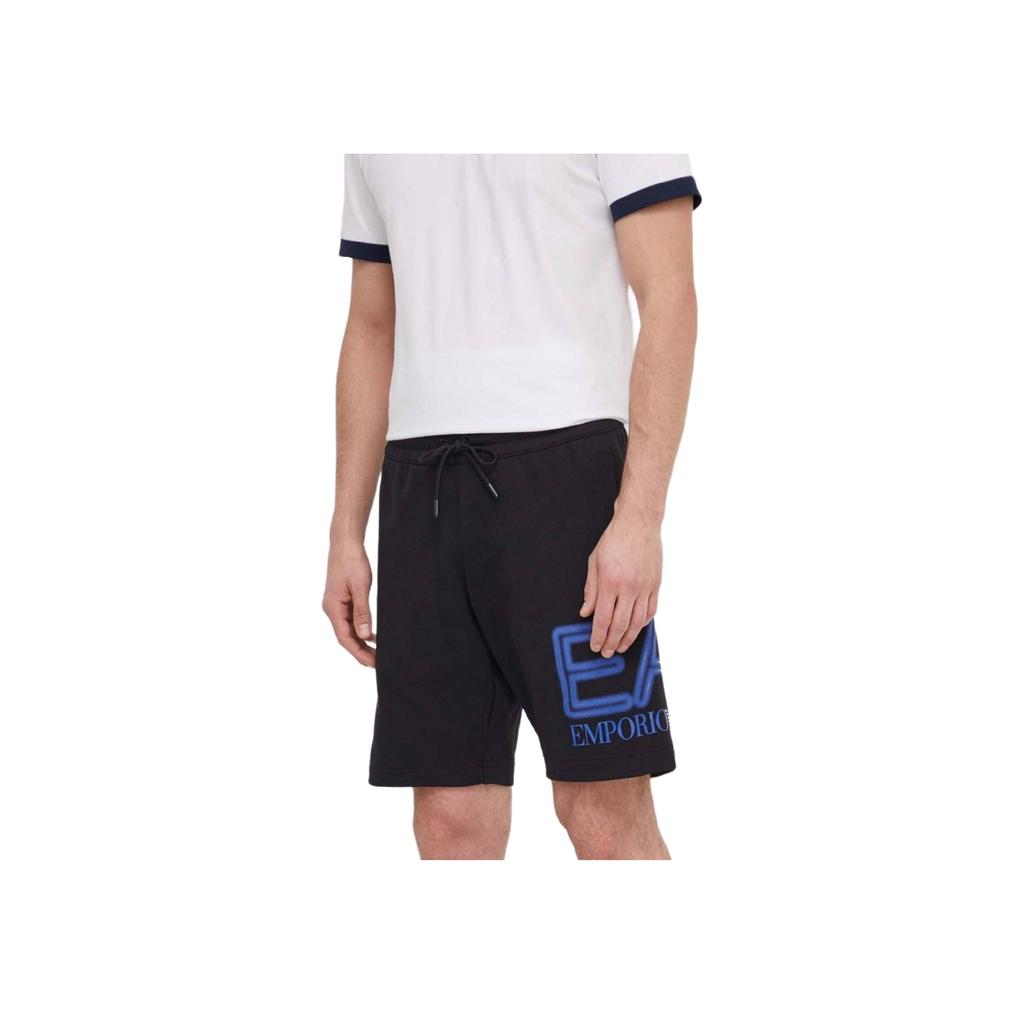Emporio Armani EA7 SS24 Logo Print Loose Bermuda Casual Shorts Men shorts Black 3DPS76-PJSHZ-1200