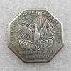 Antique French Octagonal Silver-Plated Commemorative Coin Medal