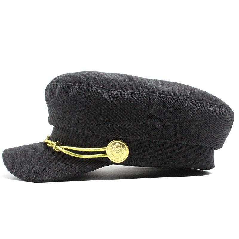 Beret Women'S Autumn Thin Versatile Flat Top Navy Hat British Vintage Duck Tongue Octagonal Hat Newsboy Hat