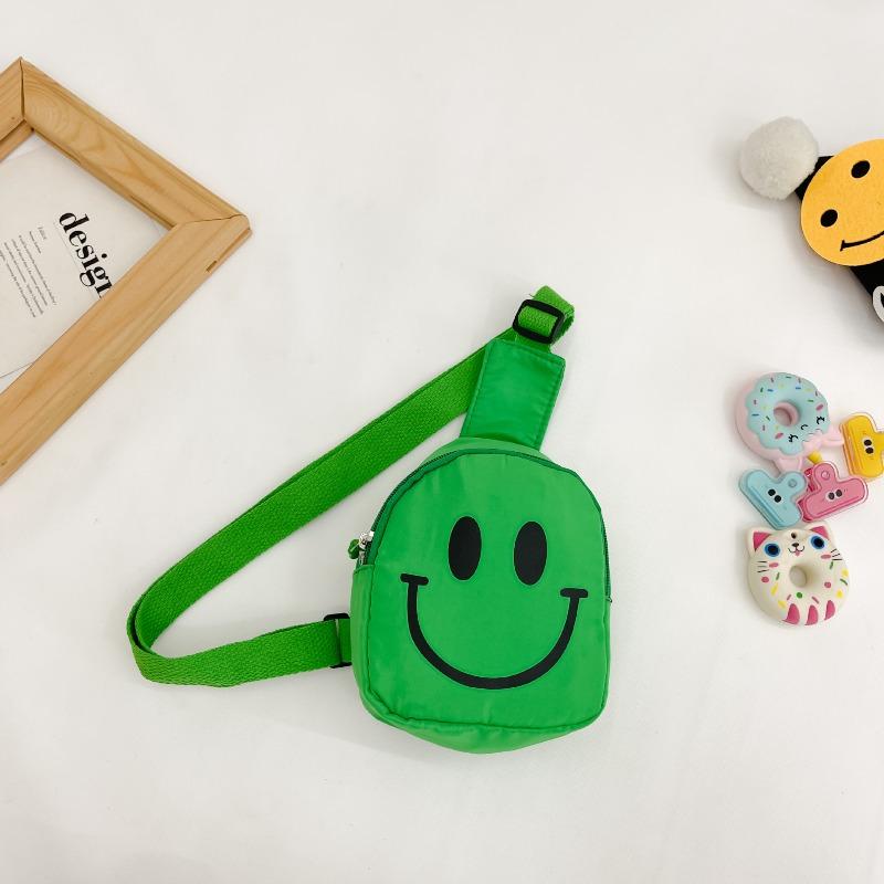 Children's bag smiley face messenger bag new nylon trend boy breast bag kindergarten baby girl backpack