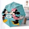 Mickey Mouse, Minnie Mouse Themed Automatic Opening and Closing Umbrella, Brightly Colored 8-rib Portable Umbrella, Suitable for Men and Wom