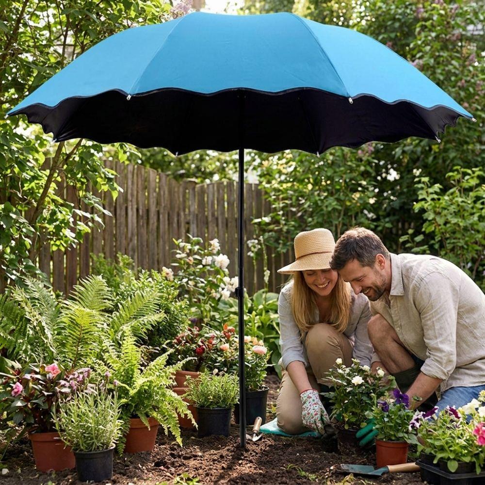 Tessuto Resistente alle Intemperie Tenda da Sole da Giardino Palo Metallico Ombrellone Pieghevole Ombrello da Pesca Aiuole da Giardino