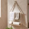 Hand-woven Wooden Towel Holder Wall Hanging Toilet Paper Holder Tissue Paper Racks  Living Room