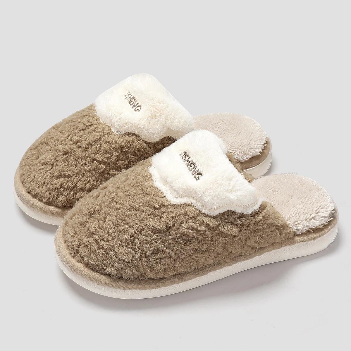 

Домашние тапочки женские зимние 2024 новые мягкие нескользящие хлопковые туфли женские домашние теплые мягкие плюшевые тапочки повседневные теплые туфли 44-45 кофейный