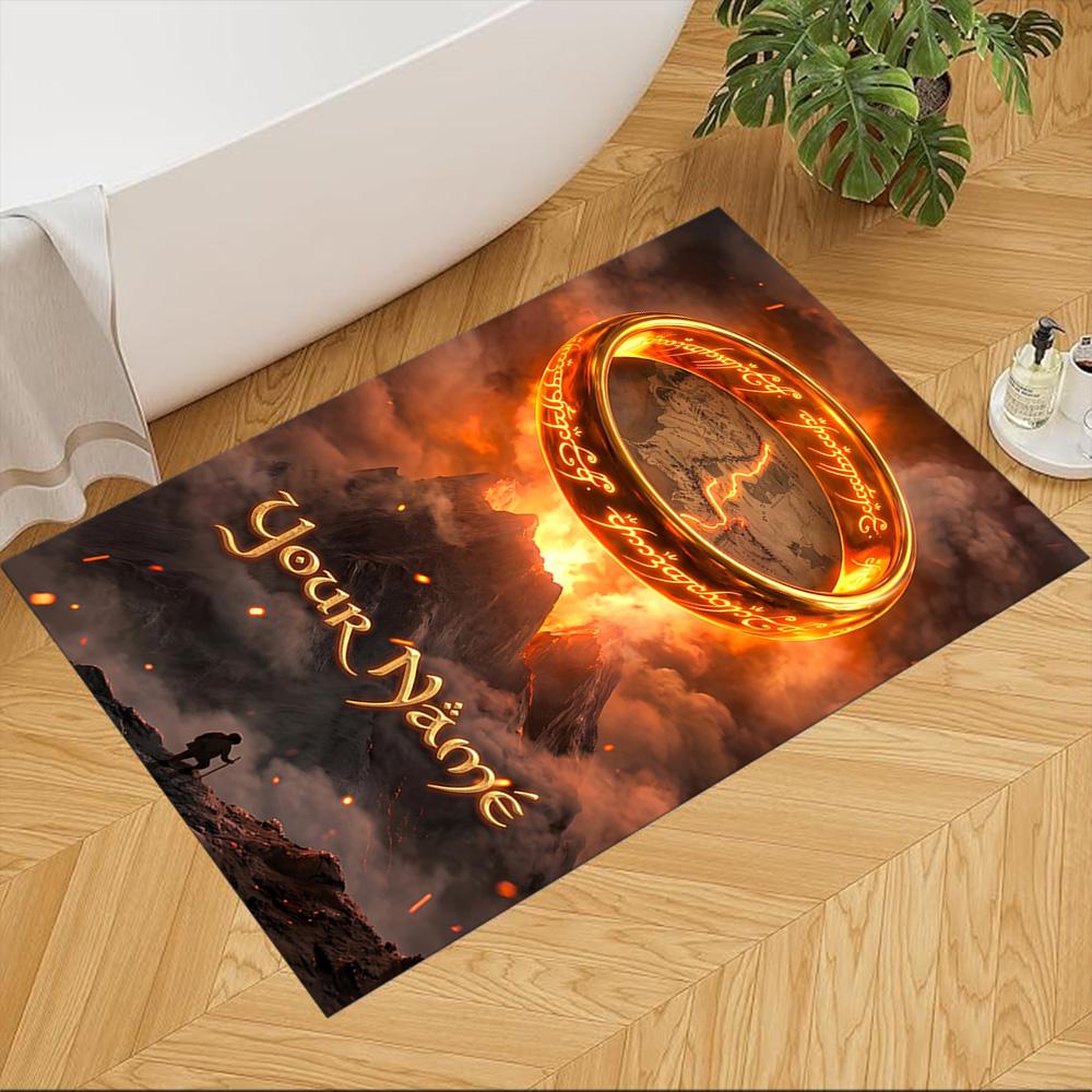 Lord Rings Customized Name Floor Rug Office Rug Suitable for Balcony Foyer Game Room Decorate room Anti-slip Rug Decorate Offices