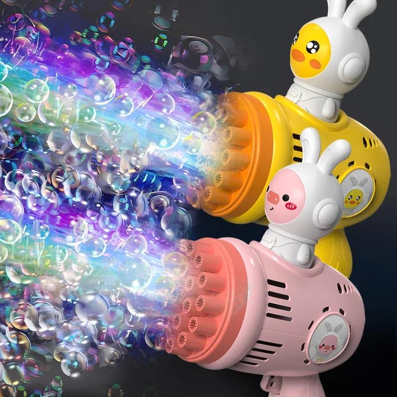 Bubble Water Toys Space Rabbit Bubble Gun for Kids Bubble Machine Automatic 23 Hole Bubble Maker Outdoor Beach Party for Kids