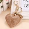 Romantischer Schlüsselanhänger für Damen, Liebe, Herzform, Strass, Quasten, Taschenanhänger, Schlüsselanhänger