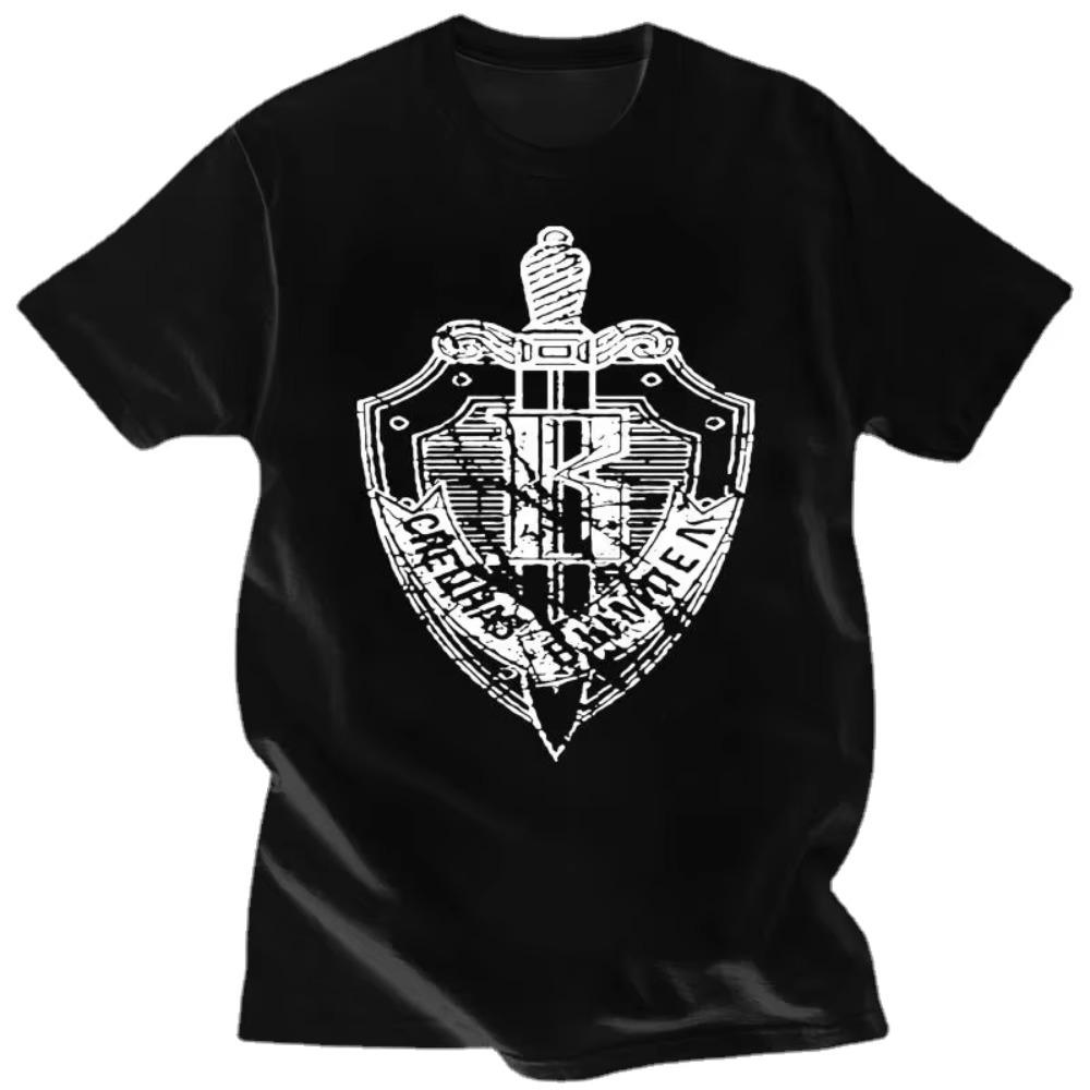 2024 Summer Tops Men Clothing Russian Kgb Special Forces Spetsnaz Vympel Distressed Look Army Green T Shirt