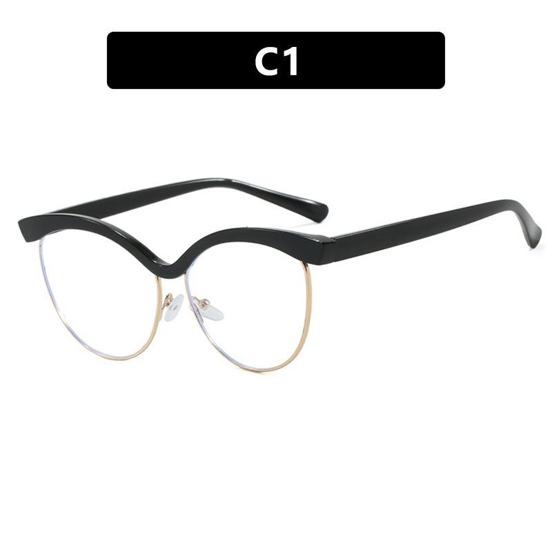 

New Fashion Eyebrow Cat Eye Anti Blue Light Glasses Daily Leisure Eyeglasses Frame Blue Light Blocking Computer Glasses C1