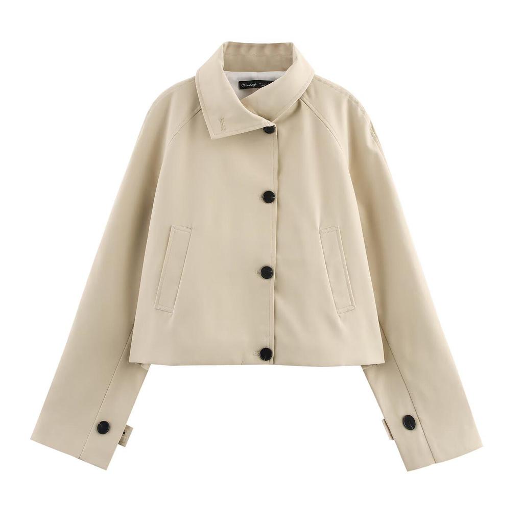 2025 Spring Women's European & American Style Trench Coat - Versatile Short & Long Sleeve Options