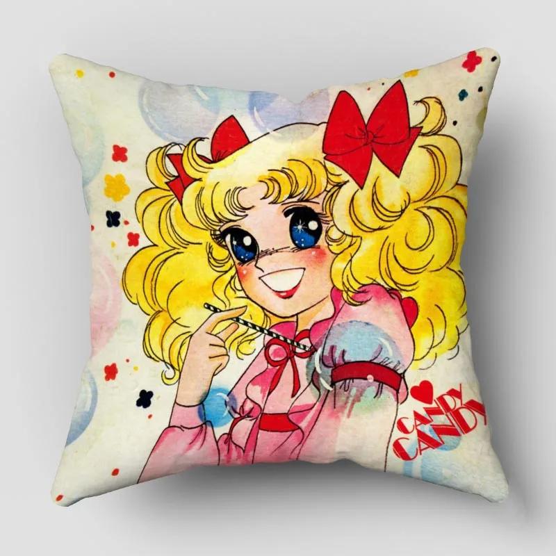 Candy New Anime Pillow Cover Bedroom Home Office Decorative Pillowcase Square Zipper Pillow Cases Satin Fabric No Fade 10.16WJY