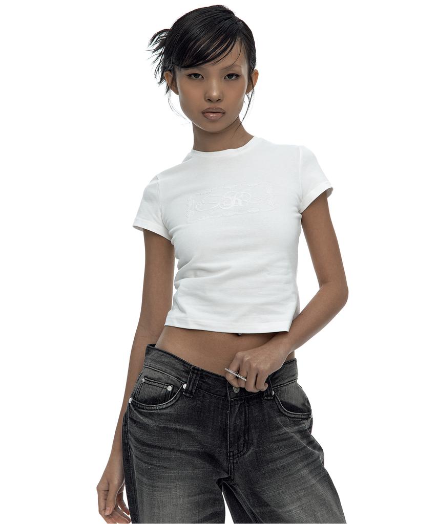Kasiko Embossed Baby Tee White