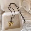 Design Exaggerated Heart-shaped Pendant Adjustable Long Rope Necklace for Women