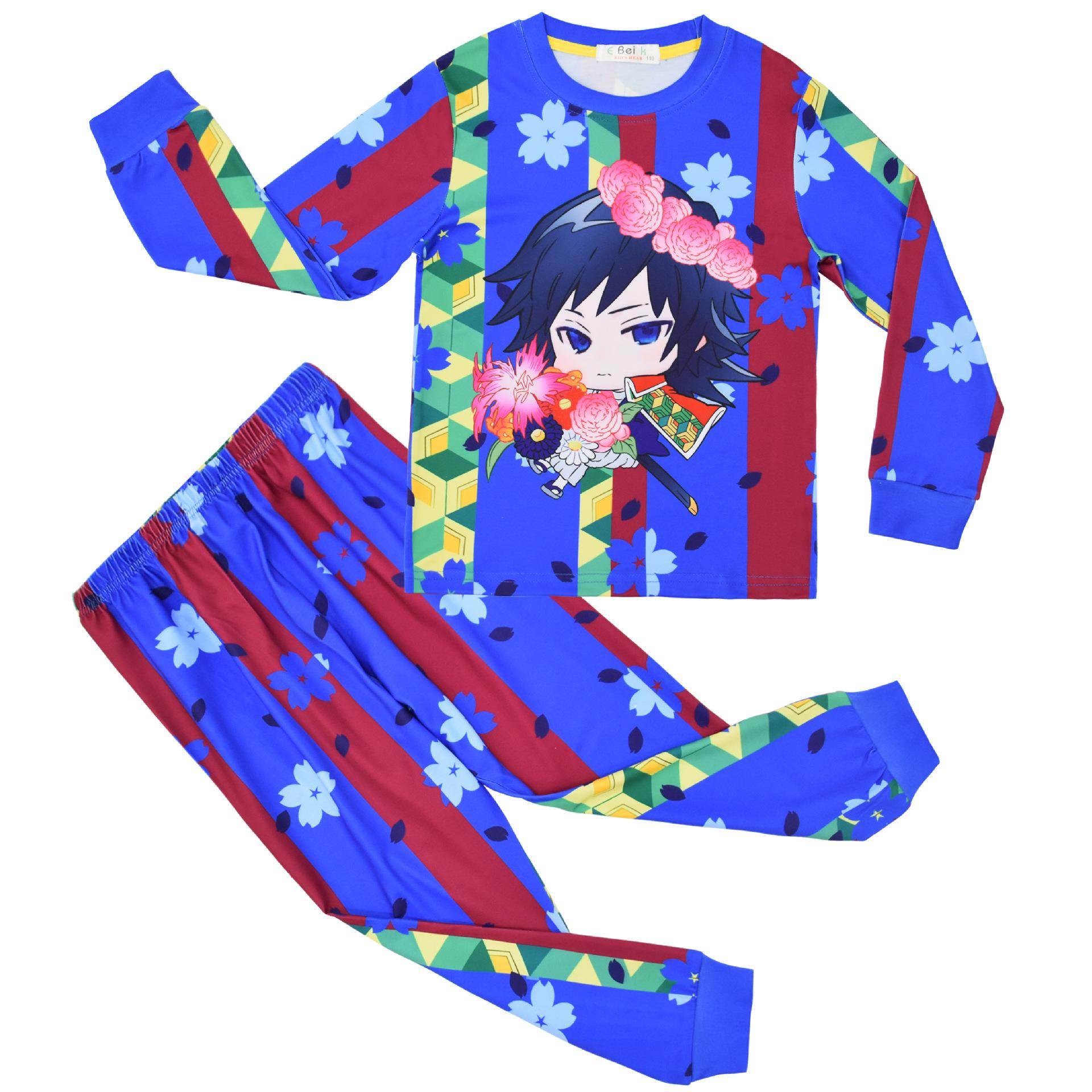 

Cartoon Digital Printing, Middle-Aged And Older Children S Loungewear Long-Sleeved Pajamas Set 6305 120