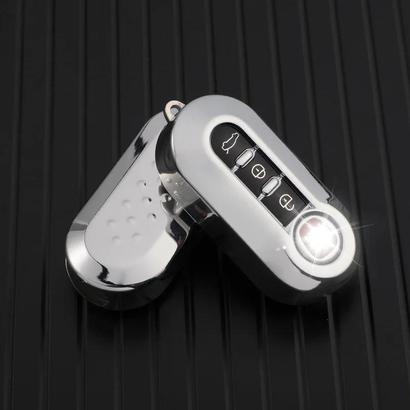 Cover per chiave auto con 3 pulsanti TPU per Fiat Ducato 500 500L Panda Grande Punto Lancia Musa Auto Shell Fob Accessori