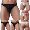Mens  Underwear Lace Thong Enhance Pouch Patchwork G-String Briefs Pants