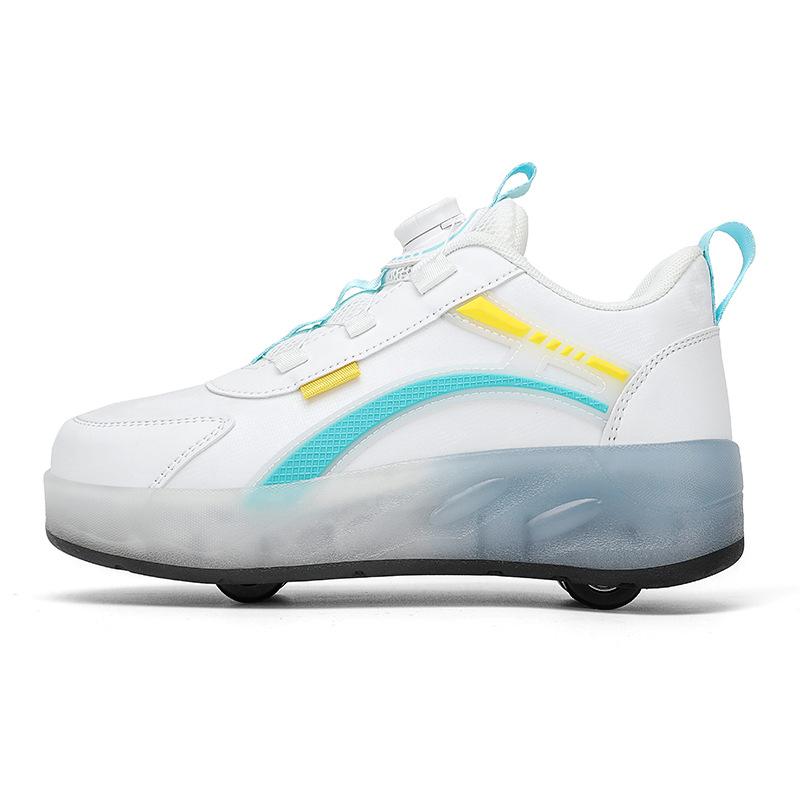 Men's and Women's Runaway Shoes Four-wheel Primary and Secondary School Students Pulley Shoes Automatic Roller Skating Children