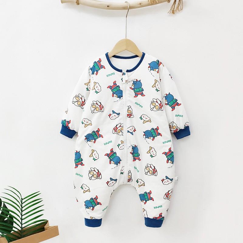 Cotton Warm Sleeping Bag Toddlers 20-50 Lbs Winter Footed Pajama With Leg Separation Tummy Coverage