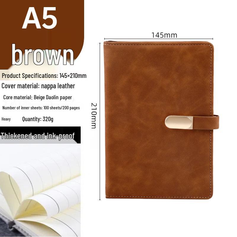 Business Notebook with Metal Buckle - Customizable Logo, Premium Conference Notepad Set