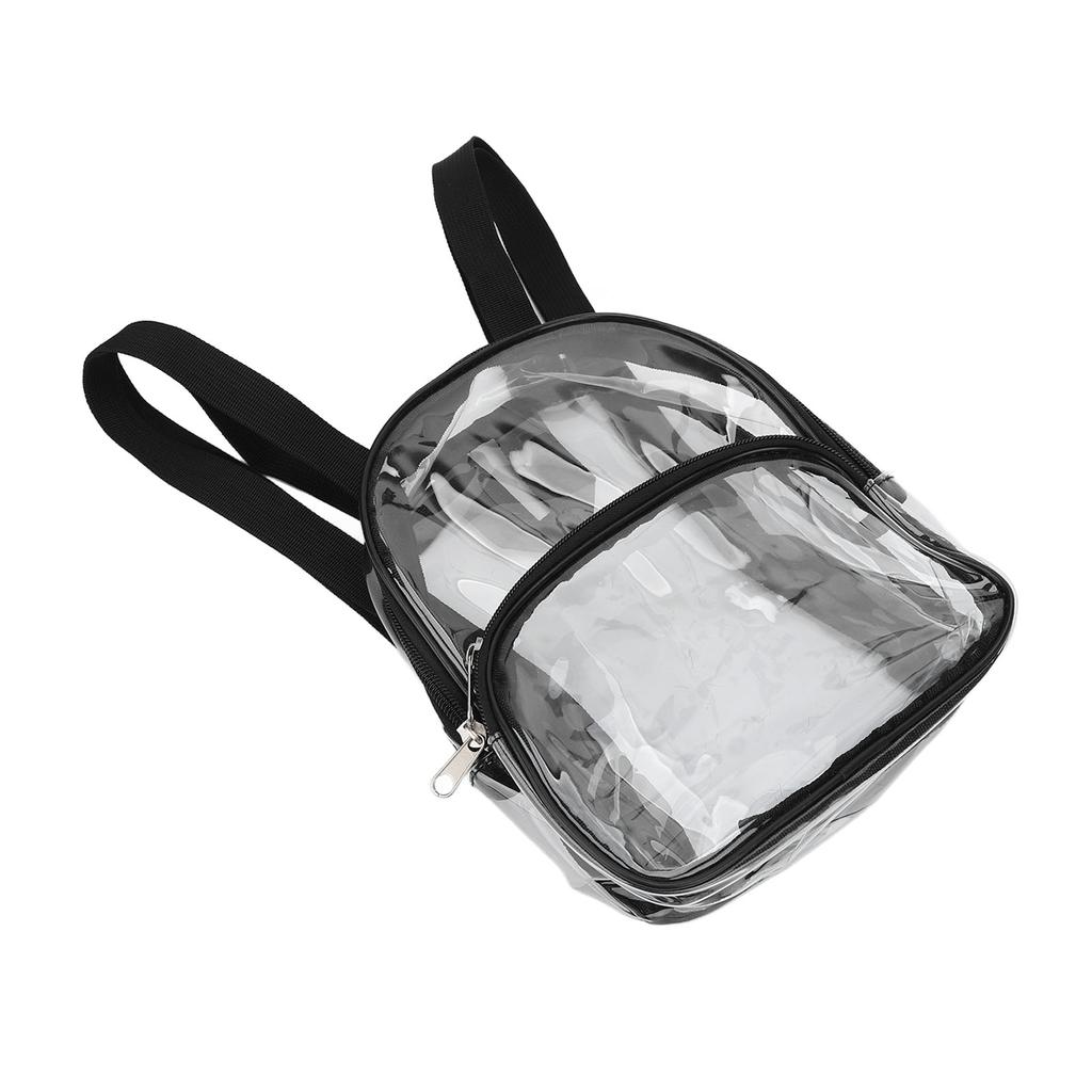 Clear Backpack Mini Transparent Waterproof 2 Layer Storage Zipper Design PVC Wear Resistant Backpack for Travel