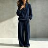 Women's Fall Winter Two-Piece Set Thick Warm Loose Fit Casual Loungewear