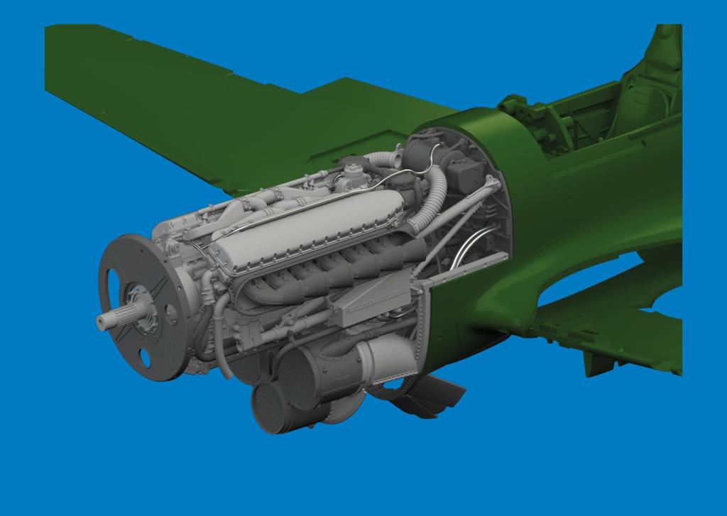 Eduard 1/48 Brassin P-40E Engine (for Eduard) Plastic Model Parts EDU6481069 (Airplane)