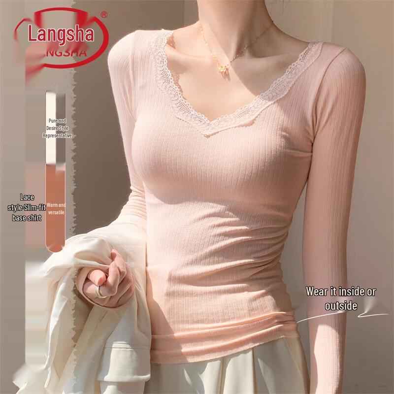 

Женский облегающий топ-базовый слой с длинным рукавом Langsha One Size