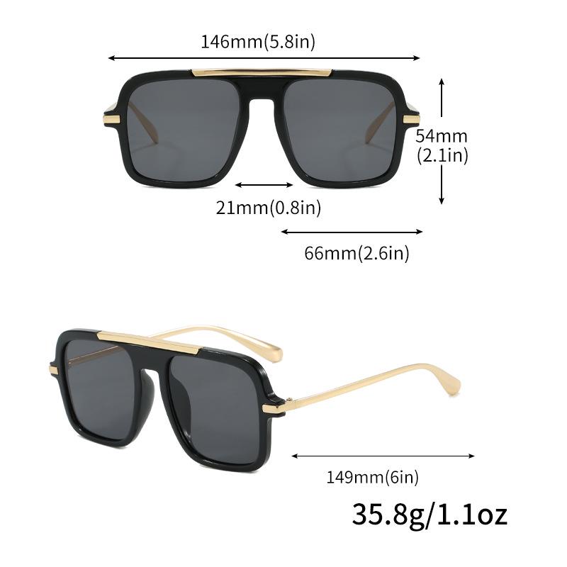 New Trendy Large Square Sunglasses for Women & Men - Fashionable, Versatile, High-End Feel, Sun Protection, Perfect for Cycling