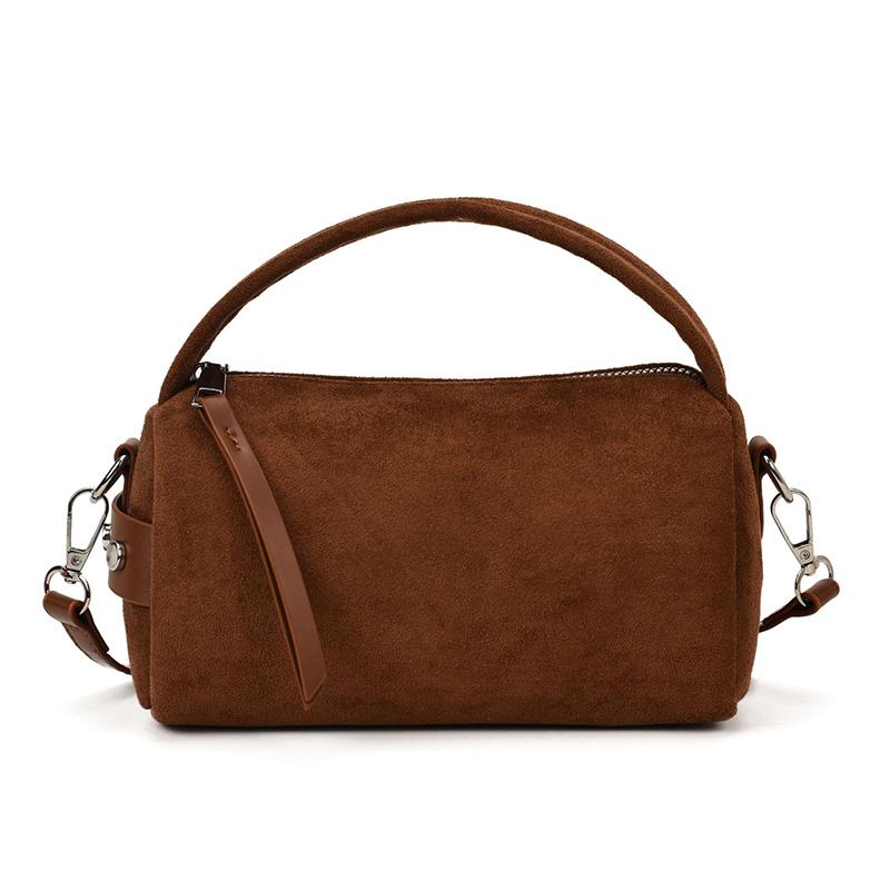 faux Suede Square Handbag for Women Zipper Shoulder Bag Casual Mini Crossbody Bag with Detachable Strap crossbody Pillow Bag