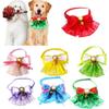 Christmas Costume Pet Supplies Puppy Lace Necklace Bow Bell Collar Collar