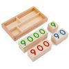 Cartes Numériques en Bois, Jouets Numériques 1-9000, Jeu de Mathématiques Éducatif en Bois, pour Enfants d'Âge Préscolaire, Maternelle, Garçons, Filles, Maison, École, Salle de Classe