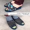 Takeharu Tatami Made In Indoor and Outdoor Igusa Hemp Leaf Size L Women's Slippers, Japan, Use, Sandals, (Rush Grass) Fabric, Pattern, Purple, 14,